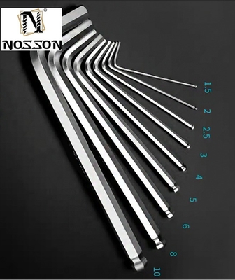 Clave hexadecimal Allen con cromo Z y L 1.5mm 2mm 2.5mm 3mm 4mm 5mm 6mm 8mm 10mm para soporte OBM Taily OEM Plata
