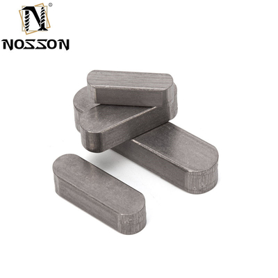 Zinc recubierto de acero inoxidable estándar BS DIN6885 Tipo A Con extremos redondos dobles Eje de pin paralelo llave plana 8mm 10mm 12mm 14mm 16mm 20mm 25mm 30mm 35mm 40mm 50mm