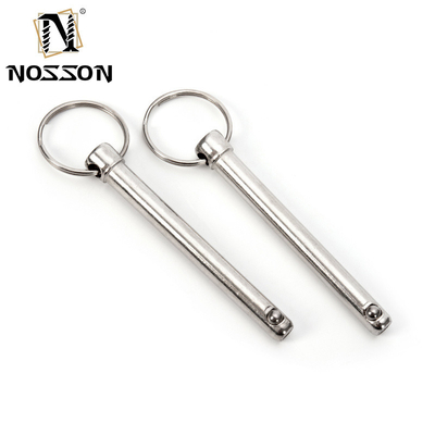 Envío aéreo Pinos de liberación rápida con resorte de acero inoxidable Push Pull Ring Detent Clevis Pin y manija de botón de pelota de bloqueo