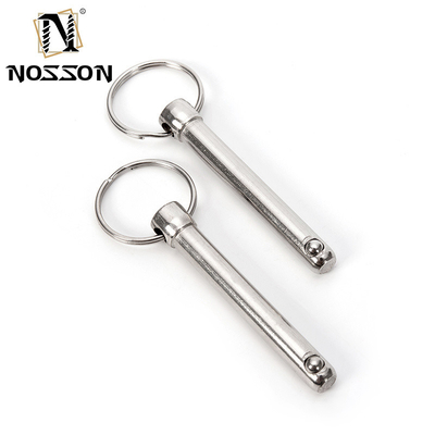Envío aéreo Pinos de liberación rápida con resorte de acero inoxidable Push Pull Ring Detent Clevis Pin y manija de botón de pelota de bloqueo