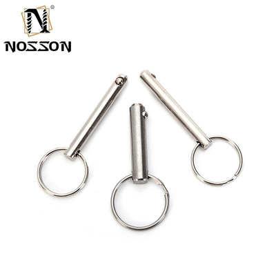 Acero inoxidable de liberación rápida de la bola de bloqueo de la manija de tira Detent Ring Pin con acabado brillante y vida más larga TiCN recubrimiento