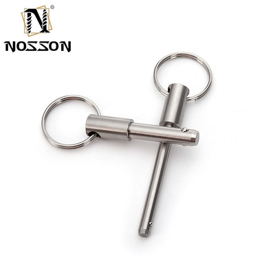 Acero inoxidable de liberación rápida de la bola de bloqueo de la manija de tira Detent Ring Pin con acabado brillante y vida más larga TiCN recubrimiento