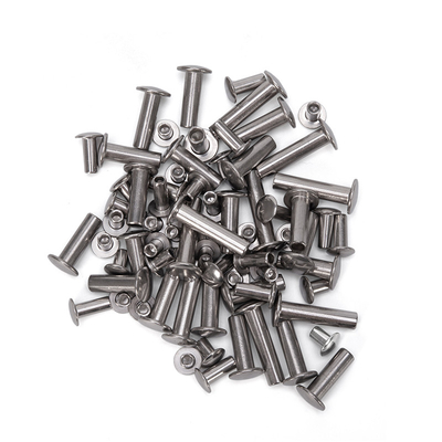 ANSI/ASME Estándar de acero inoxidable brillante de aluminio decorado cabeza plana medio hueca remachado semitubular M2.5 para bolsa de cuero