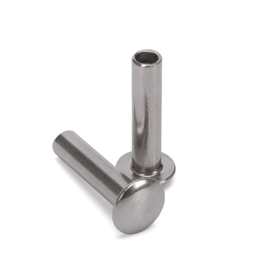 ANSI/ASME Estándar de acero inoxidable brillante de aluminio decorado cabeza plana medio hueca remachado semitubular M2.5 para bolsa de cuero