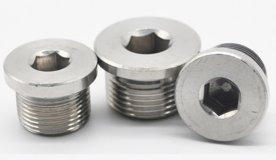 Resistente a la corrosión Industrial 304 de acero inoxidable Hexágono interior cabeza bloqueada cabeza tapada conectores de tubería de metal aceite enchufe
