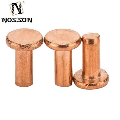 Corazón de cobre M8 M10 M12 contrafundido Rivet sólido acabado brillante sin recubrimiento Norma ISO para entornos de temperatura