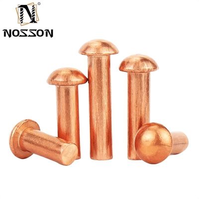 Corazón de cobre M8 M10 M12 contrafundido Rivet sólido acabado brillante sin recubrimiento Norma ISO para entornos de temperatura