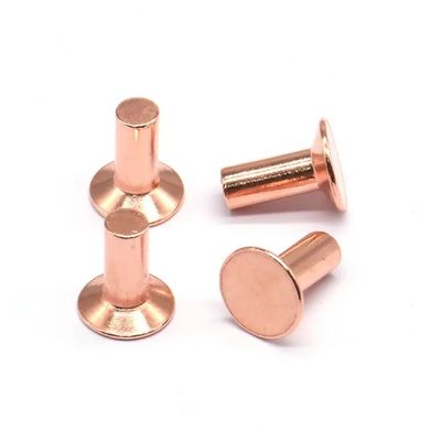 Corazón de cobre M8 M10 M12 contrafundido Rivet sólido acabado brillante sin recubrimiento Norma ISO para entornos de temperatura