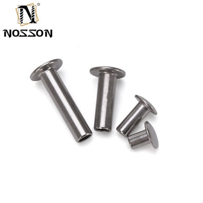 Pantallas de acabado brillante con cabeza plana remaches semi-huecos y semi-tubulares para aluminio y acero inoxidable en la norma ISO