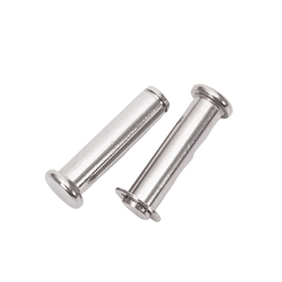 DIN1444 Pinos de clavis estándar sin hilo redondo pin de bloqueo de seguridad de cabeza plana con agujero de clip R en acero inoxidable personalizado