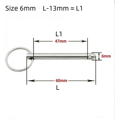 Envío aéreo Pin de retención fuerte de acero inoxidable cilíndrico con anillo de posicionamiento pin de liberación rápida de bloqueo de bola divisoria