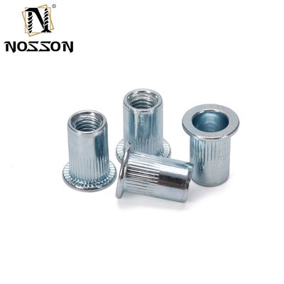 Nucleo de aluminio revestido con zinc Conjunto ciego de nueces con rosca Insertar una tapa de nueces con rosca Nucleo de cabeza plana Nucleo de neveta M3 M4 M5 M6 con acero inoxidable 304