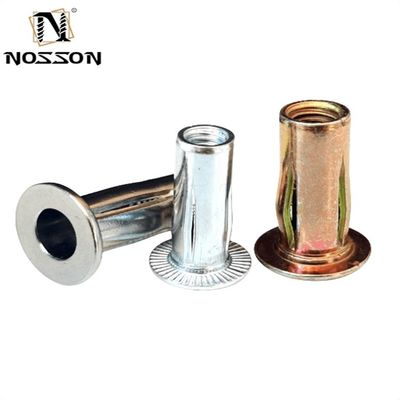 Cuidado de la salud Métrico de acero inoxidable galvanizado de zinc de acero pre-bulbado inserciones roscadas inserciones de cuerpo con ranuras Cross Nut Plus Nut Lanterna Rivet Nut