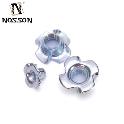 Sistema de medición imperial Acero M6 Cuatro garras Nuez de barril Profundizada ciega Nueces en T para muebles Tee Nueces de inserción roscadas M5