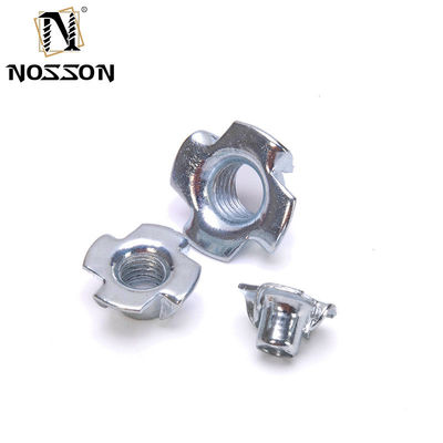 Sistema de medición imperial Acero M6 Cuatro garras Nuez de barril Profundizada ciega Nueces en T para muebles Tee Nueces de inserción roscadas M5