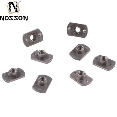 Partes de maquinaria industrial JIS estándar M4 M5 M6 T-Nut de acero al carbono con hoyos de soldadura en punto de nueces en acabado de óxido negro