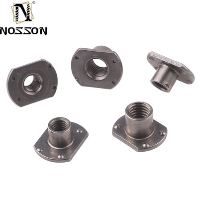 M6 M8 M10 Conector de muebles de acero inoxidable Base redonda plana Barril roscado T Noca de soldadura para aplicaciones de sistemas de petróleo y gas