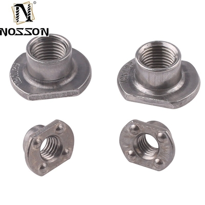 M6 M8 M10 Conector de muebles de acero inoxidable Base redonda plana Barril roscado T Noca de soldadura para aplicaciones de sistemas de petróleo y gas