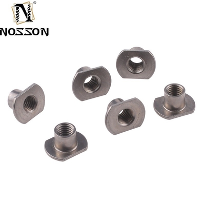 M6 M8 M10 Conector de muebles de acero inoxidable Base redonda plana Barril roscado T Noca de soldadura para aplicaciones de sistemas de petróleo y gas