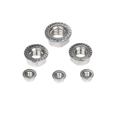 Nucleo de brida de hilo fino de acero al carbono niquelado SS304 DIN6923 M8 M10 M12 para la industria automotriz Proveedor de soluciones