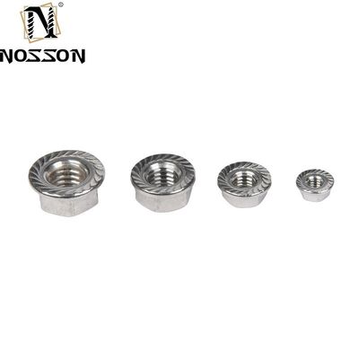 Nucleo de brida de hilo fino de acero al carbono niquelado SS304 DIN6923 M8 M10 M12 para la industria automotriz Proveedor de soluciones