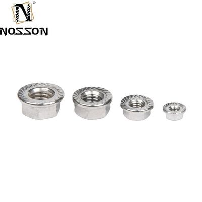 Nucleo de brida de hilo fino de acero al carbono niquelado SS304 DIN6923 M8 M10 M12 para la industria automotriz Proveedor de soluciones