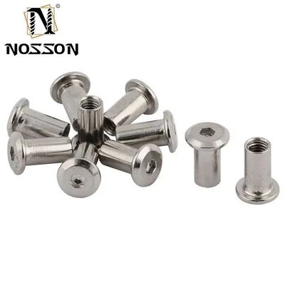 M6 M8 Acero inoxidable Hex Socket Head Flat Muebles Conector de remaches Inserción conjunta de manguera de tapa para fijar muebles