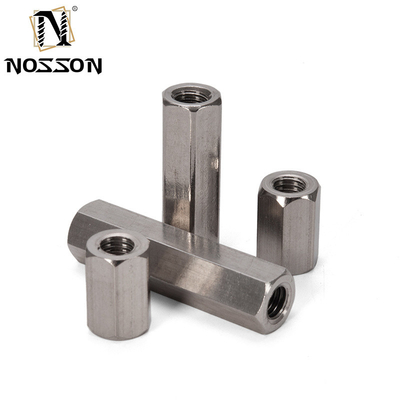 Acero inoxidable para minería 201/304/316 Conector hexagonal con rosca M4 M5 M6 M16 Nueces de acoplamiento hexagonales largas DIN6334 3/8&quot;-16 x 1-1/8