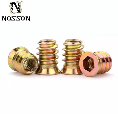 Sistema de medición métrico Color zincado M6 M8 M10 Muebles Madera Nut de inserción para la industria general de la madera