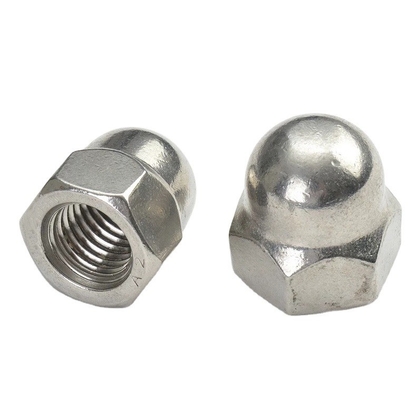 Tratamiento de agua DIN Estándar de revestimiento amarillo de latón acabado de zinc escamas recubiertas con tapa hexagonal nuez de aguja nuez con tapa de cúpula hexagonal