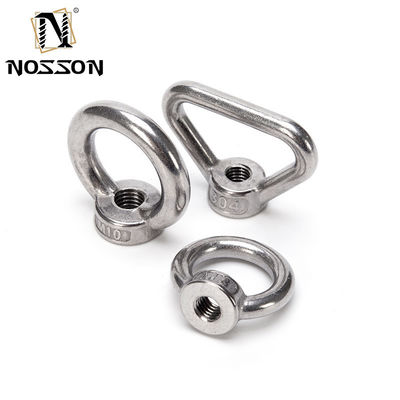 Anillos triangulares de acabado de óxido negro de acero inoxidable pernos de ojo femeninos para levantar en hilo grueso DIN582 nueces de aparejo