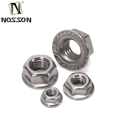Zinc recubierto de acero inoxidable 304 Hexagon Flange Nut M3 M4 M5 M6 M8 M10 M12 M16 M20 Pinking Slip Locking Lock Nuts en y estándar DIN