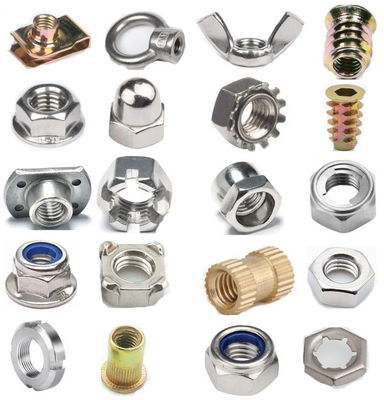 Zinc recubierto de acero inoxidable 304 Hexagon Flange Nut M3 M4 M5 M6 M8 M10 M12 M16 M20 Pinking Slip Locking Lock Nuts en y estándar DIN