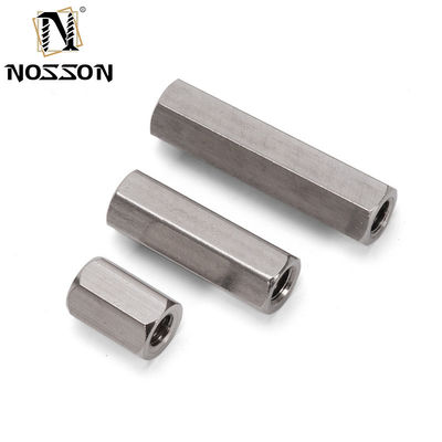 M3 M4 M5 M6 M8 M10 Finitura de óxido negro hilo femenino recto ajuste de manga hexadecimal larga de acoplamiento de tuerca en acero inoxidable 304