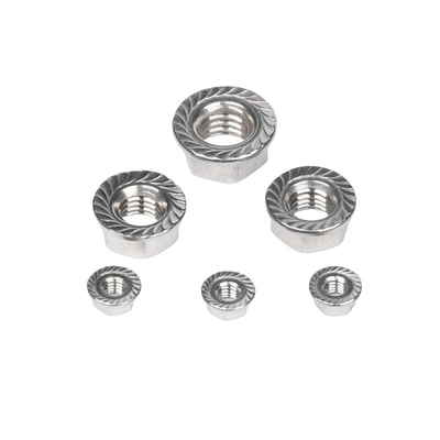 Cinturado con zinc acabado JIS estándar de acero inoxidable Hex cabeza de la brida de la tuerca DIN6923 con sistema de medición imperial
