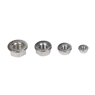 Cinturado con zinc acabado JIS estándar de acero inoxidable Hex cabeza de la brida de la tuerca DIN6923 con sistema de medición imperial