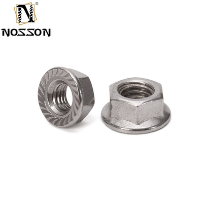 12 puntas de flanges de nuez DIN6923 Autobloqueo de acero inoxidable con acabado de óxido negro y sistema de medición de pulgadas imperiales