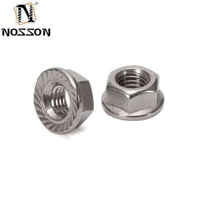 12 puntas de flanges de nuez DIN6923 Autobloqueo de acero inoxidable con acabado de óxido negro y sistema de medición de pulgadas imperiales