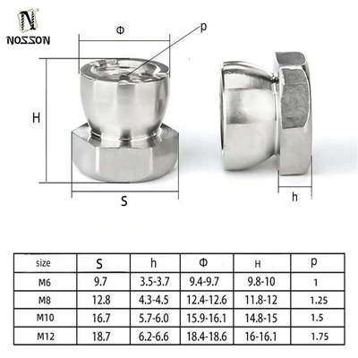 Nuca de separación métrica de acero M8 M10 M12 para M3 M4 M5 M6 1/4 3/8 5/16 Función pesada y de larga duración