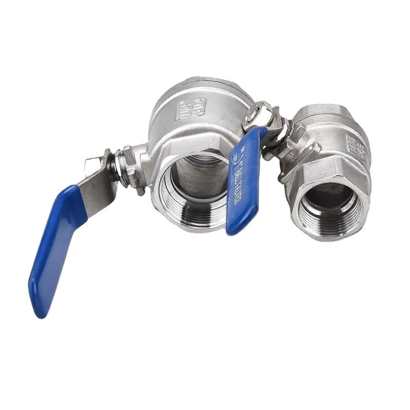Acero inoxidable 304 316 válvula de bola CF8M CF8 NPT BSPT hilo 1pc para la estructura del diafragma y negro industrial