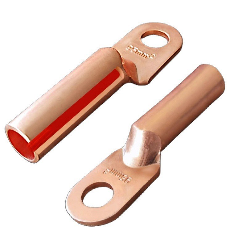 Recolección de cables Automotriz 600v a 35 KV AWG Batería Tubular Cable Lug con punta de campana / anillo de cobre púrpura Terminal Lug recubierto de estaño