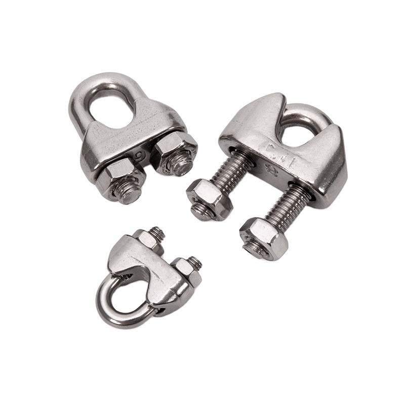 Tamaño métrico DIN Clip de cuerda de alambre de acero inoxidable estándar Clampada de cable de aparejo marítimo forjado con soporte personalizado OEM