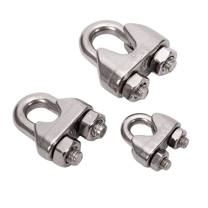 Clampada de cuerda de alambre de acero inoxidable 304/316 U Bolt Clampada de cuerda de alambre para abrazaderas de tuberías Tipo de abrazaderas de tuberías dobles en la industria general