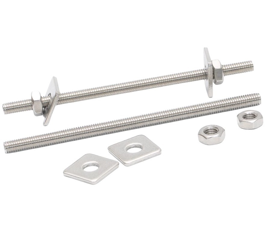 Sistema de medición de la barra roscada de doble cabeza de tornillo de acero inoxidable de roscado de pared de tornillo y tuerca M6 M8 M16
