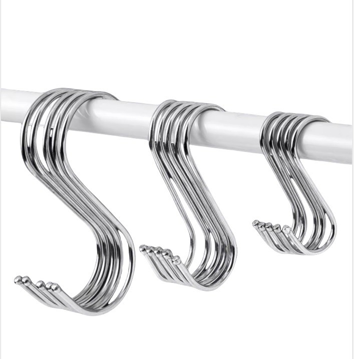 Anodizado azul acabado de acero inoxidable gancho de pantalla de metal en forma de S para el almacenamiento de gabinete de cocina y diseño de ahorro de espacio