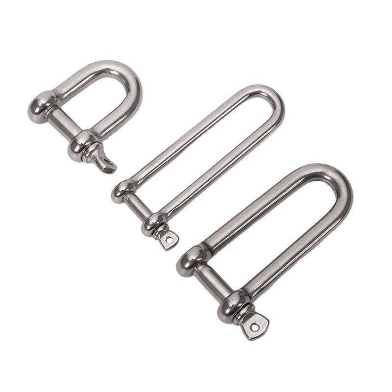 Tecnología de fundición de precisión de acero inoxidable tipo largo de elevación Dee tornillo pin Ss304 o Ss316 D grilletes con diseño de arco