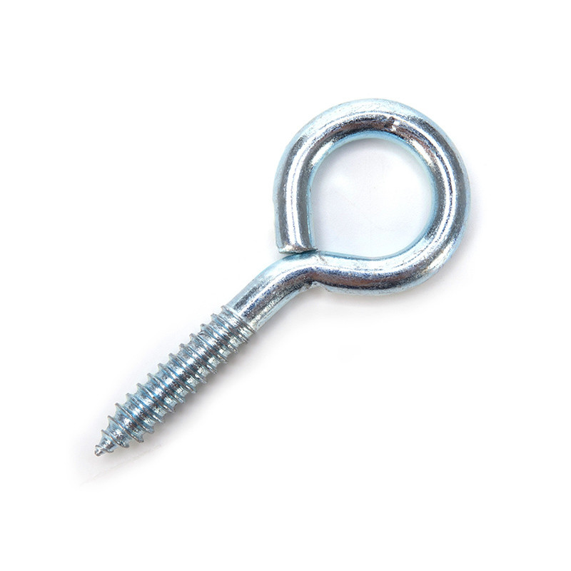 DIN estándar tornillos abiertos de acero carbono zinc galvanizado de ojo de pez gancho de tornillo con sistema de medición métrica