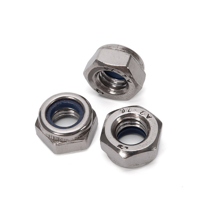 Sistema de medición métrico DIN985 Acero inoxidable A2 A4 M6 Zincado Hex Nylon Insert Nuts para la industria general