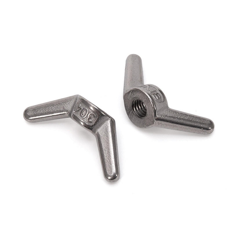 Logotipo personalizado resistente a la corrosión DIN315 Nuts de alas de mariposa Acero inoxidable 304 316 con acabado plano de óxido negro