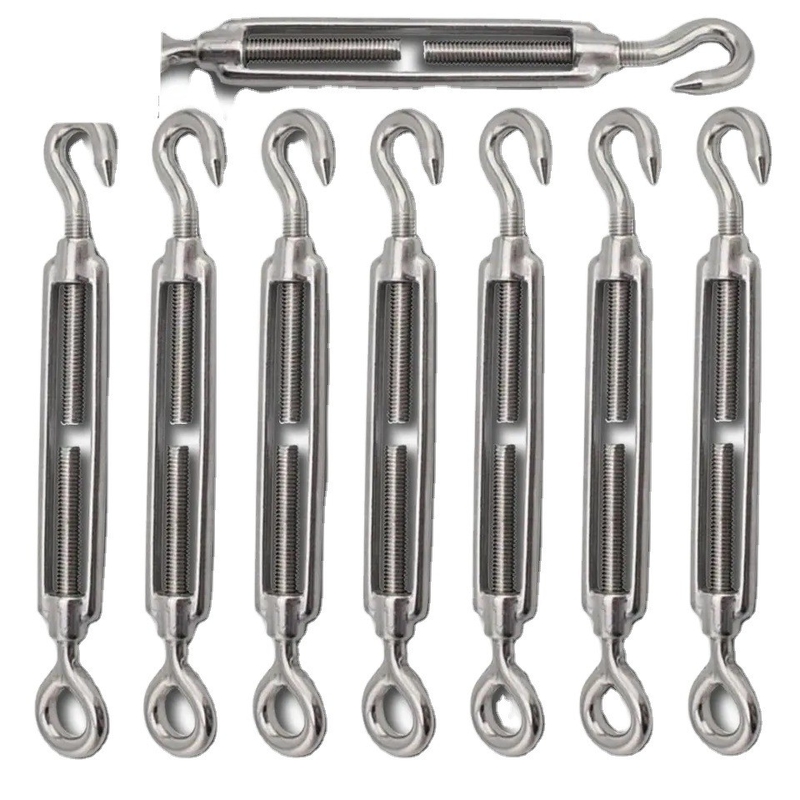 316 Cuadro de acero inoxidable Tipo de gancho de ojo Torno de abrazadera para el tensado de cuerdas de alambre de trabajo pesado y durabilidad en la industria minera